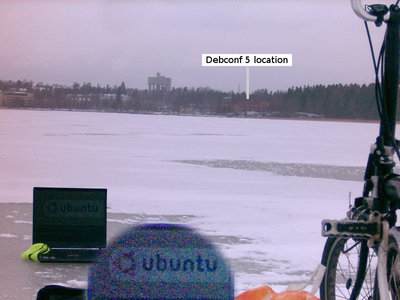 Installing Ubuntu on ice in Helsinki, Finland.